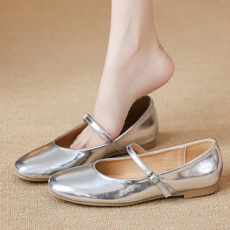 Women Shoes With Heels - Silver Ballet Flats Shoes Women Elegant