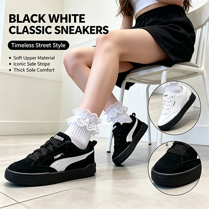 Women Shoes Puma - Men Puma 401606-15 Black White Suede