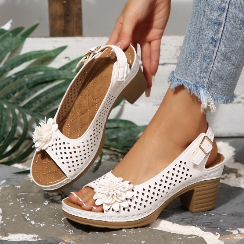 Women Chunky Heel Sandals Summ - Ankle Strap Heels ulasan dan harga