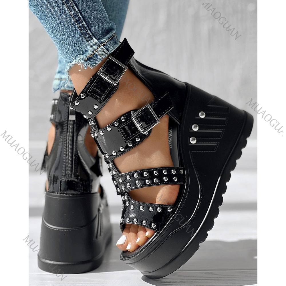 Fashion Women Peep Toe Black S - Ankle Strap Heels ulasan dan harga