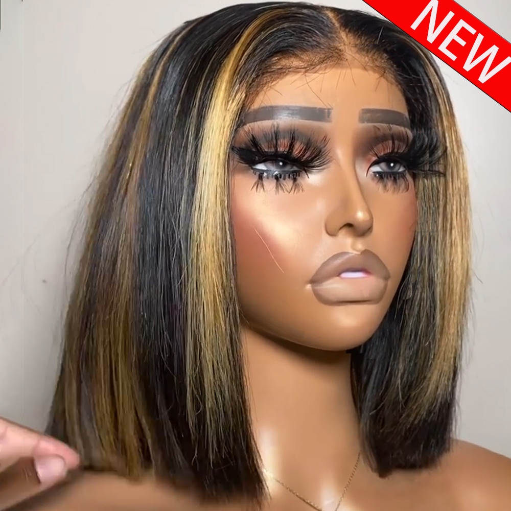 100% Human Hair Wig Highlight  - Women'S Shoes Bobs ulasan dan harga