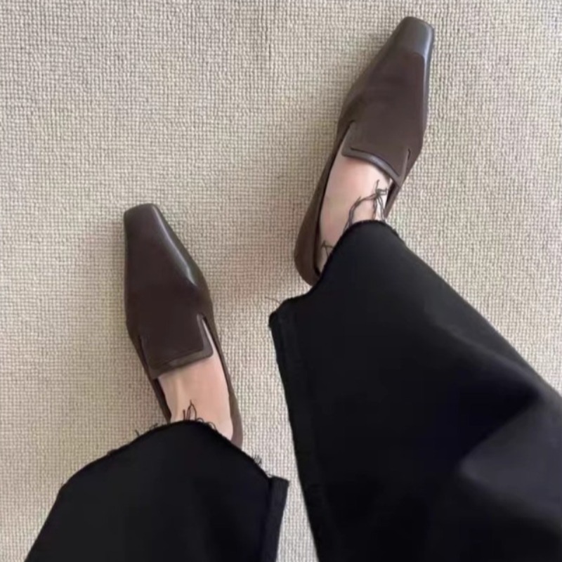 Retro Square Toe Deep Mouth Sl - Women Shoes With Heels ulasan dan harga