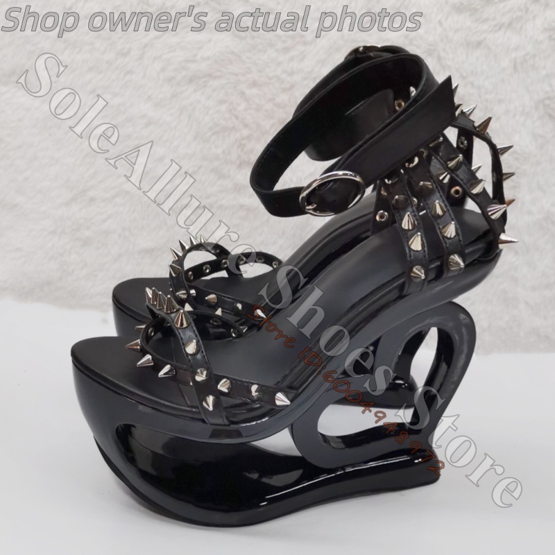 Hot Pink Spike Stud Caged Hear - Ankle Strap Heels ulasan dan harga