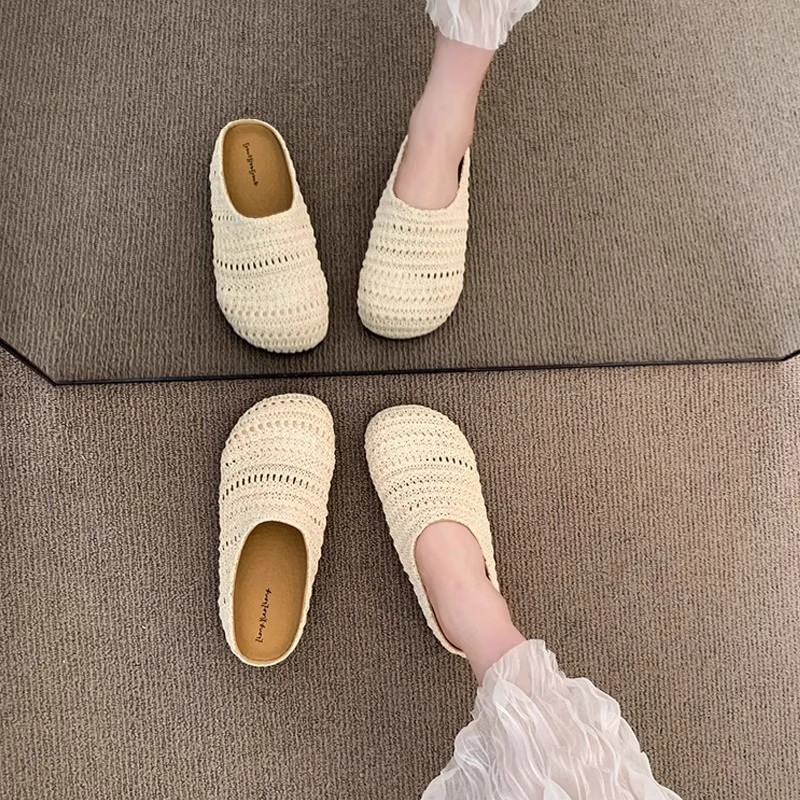 Women Raffia Woven Mule Slippe - Women Shoes Mules ulasan dan harga