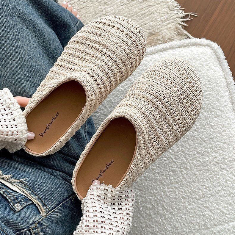 Women Raffia Woven Mule Slippe - Women Shoes Mules ulasan dan harga
