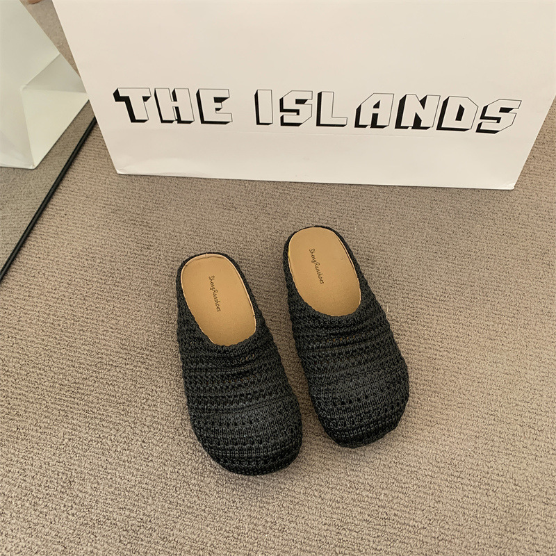 Women Raffia Woven Mule Slippe - Women Shoes Mules ulasan dan harga