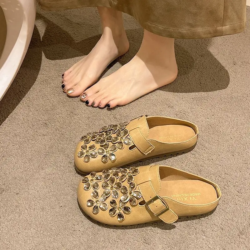 Women's Floral Rhinestone Buck - Women Shoes Mules ulasan dan harga