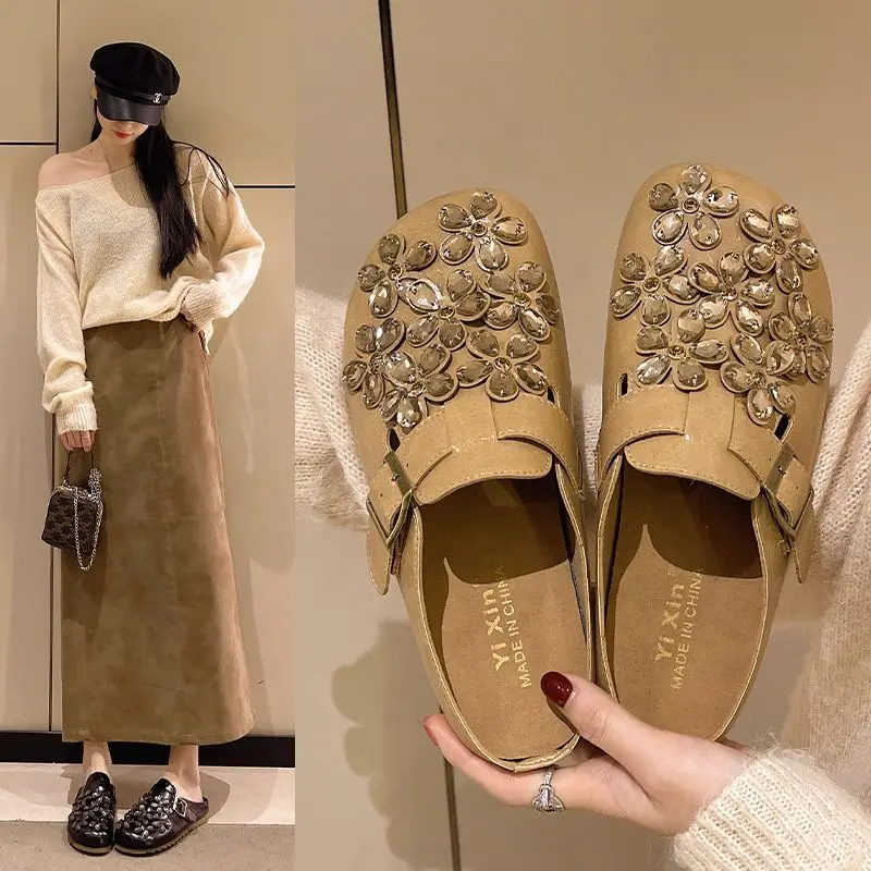 Women's Floral Rhinestone Buck - Women Shoes Mules ulasan dan harga